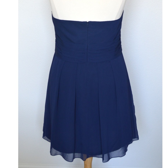 David's Bridal F14847 MARINE Short Chiffon Dress - Picture 2 of 8